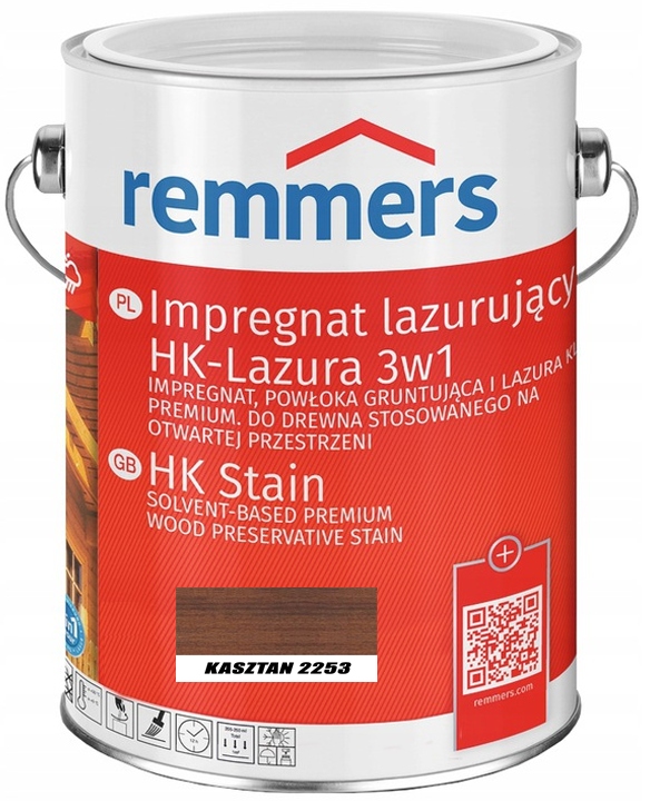 Remmers HK-Lazura impregnat drewna 0,75L Kasztan - obrazek 3