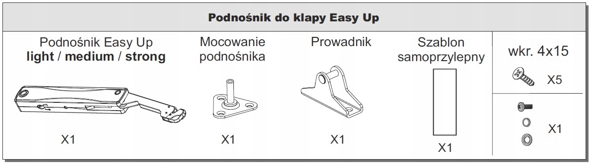 Podnośnik Easy Up STRONG Sevroll 06213 mechaniczny klap frontów 5 - 6 kg - obrazek 7