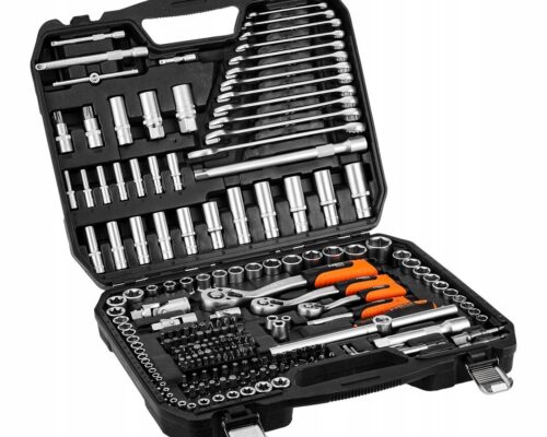 Klucze nasadowe 1/2", 3/8", 1/4", zestaw 220 elementów Neo 10-220