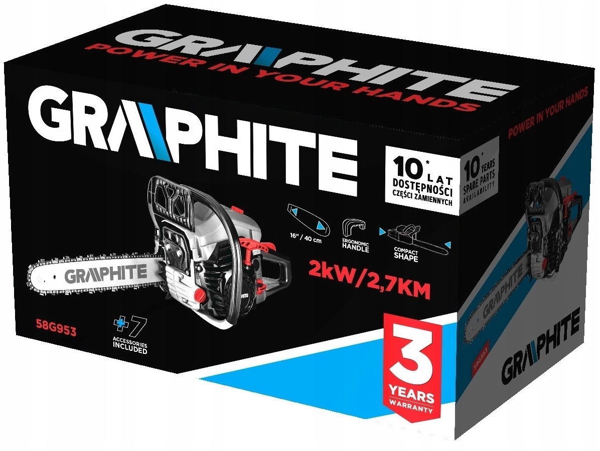 Piła łańcuchowa Graphite 2 W / 2,7 KM 58G953 - obrazek 9