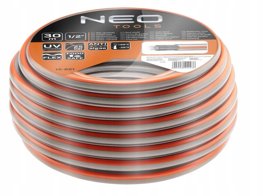 NEO WĄŻ OGRODOWY 4-WARSTWOWY 25BAR 1/2' 30M OPTIMA