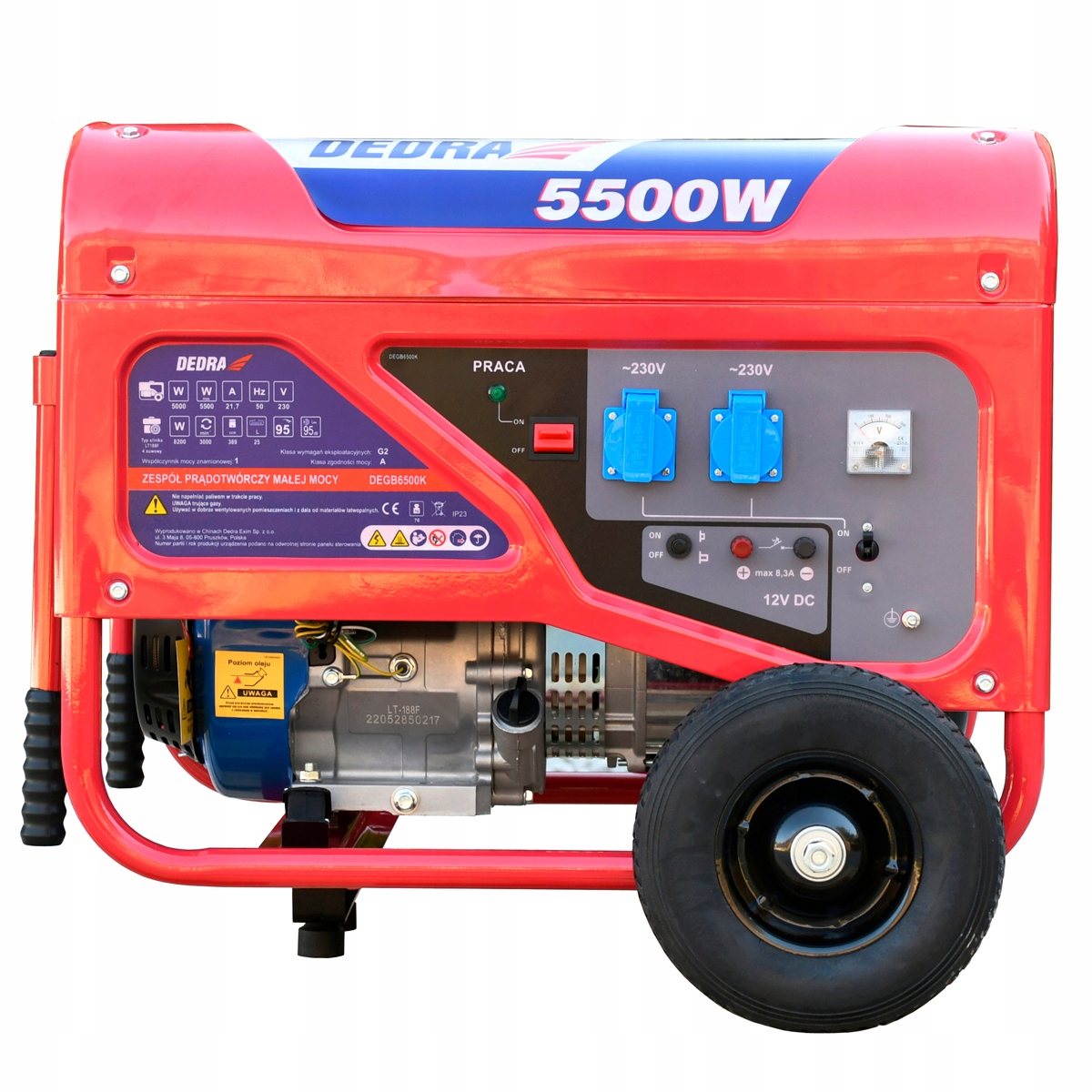 Agregat prądotwórczy Dedra DEGB6500K 5500 W - obrazek 2